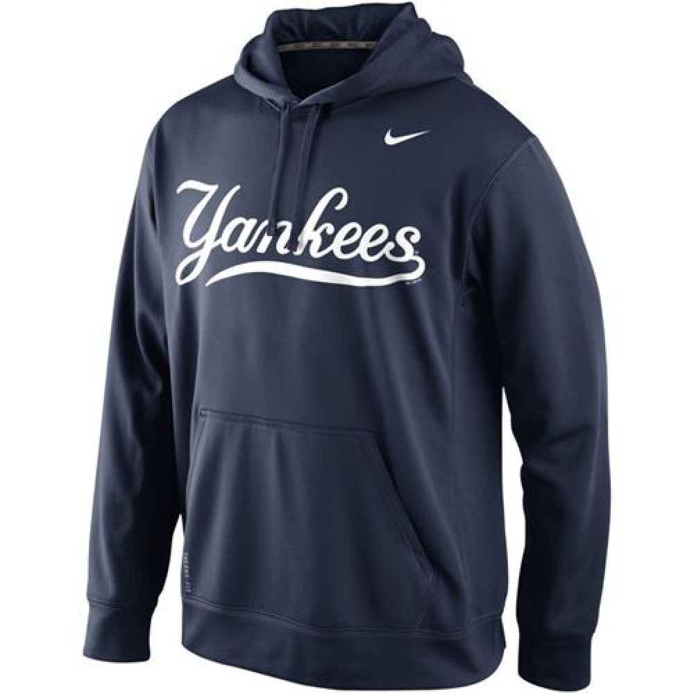 New York Yankees Men's KO Wordmark Perfomance Navy MLB Hoodie 1