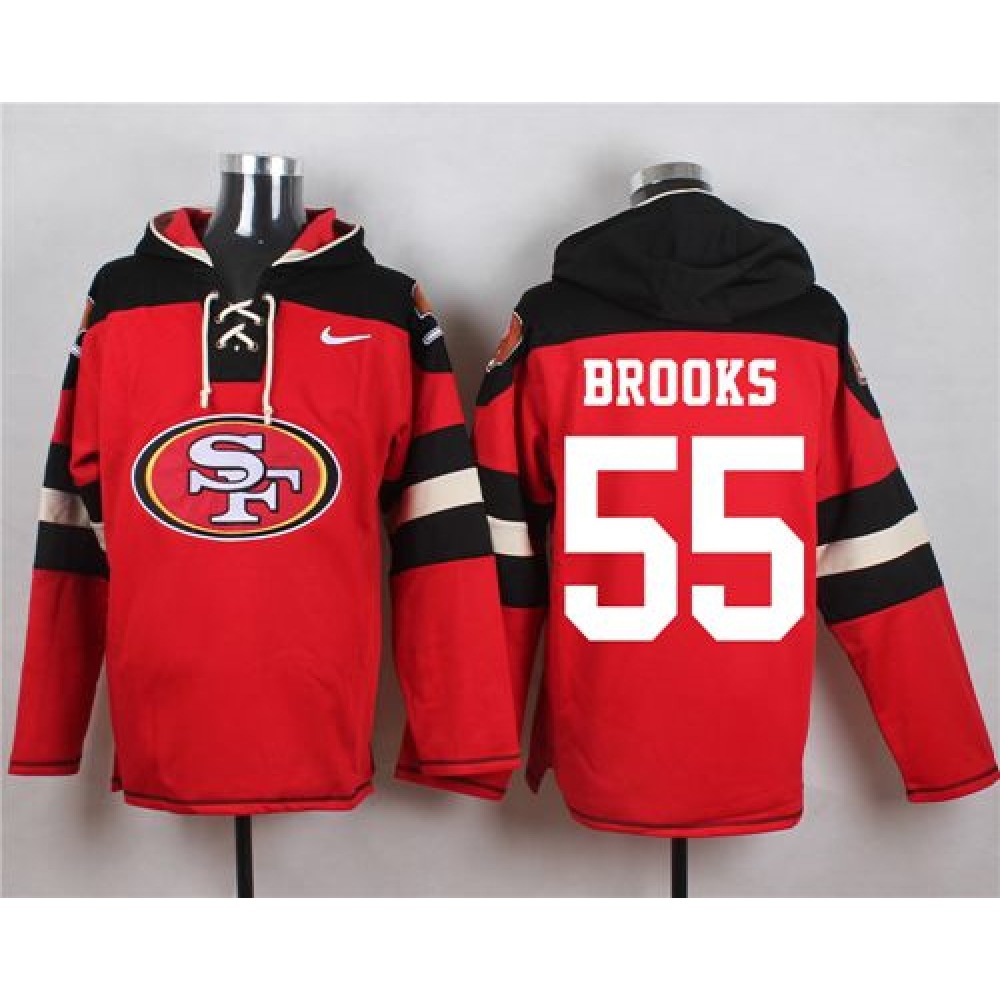 49ers #55 Ahmad Brooks Red Player Pullover NFL Hoodie 1