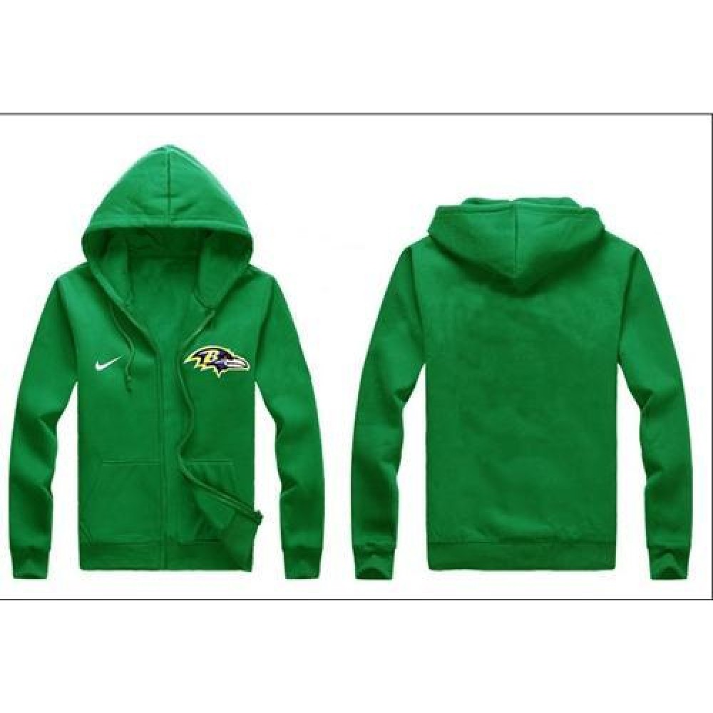 Baltimore Ravens Authentic Logo Hoodie Green 1