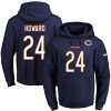 Bears #24 Jordan Howard Navy Blue Name & Number Pullover NFL Hoodie