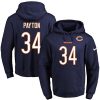 Bears #34 Walter Payton Navy Blue Name & Number Pullover NFL Hoodie