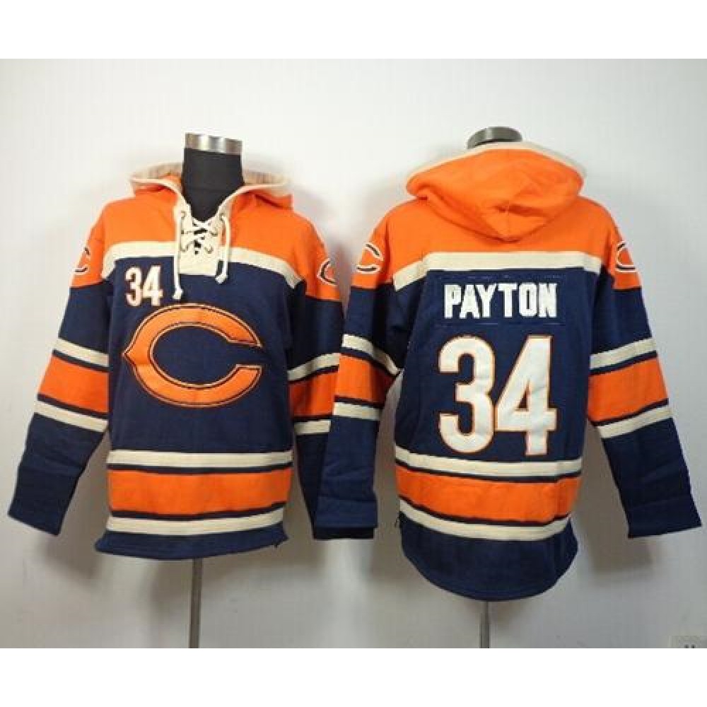 Bears #34 Walter Payton Navy Blue Sawyer Hoodie Sweatshirt NFL Hoodie 1