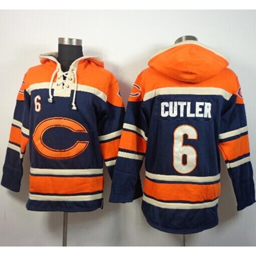 Bears #6 Jay Cutler Navy Blue Sawyer Hoodie Sweatshirt NFL Hoodie 1