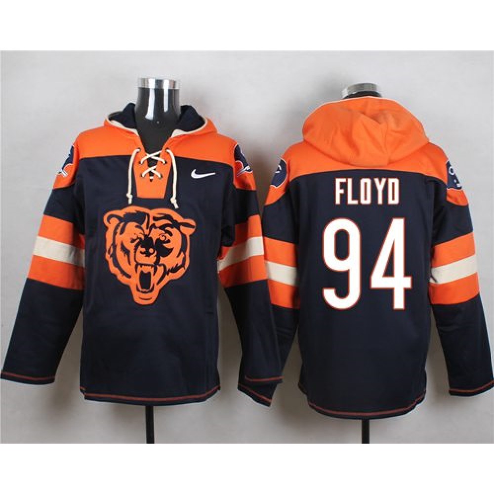Bears #94 Leonard Floyd Navy Blue Player Pullover NFL Hoodie 1