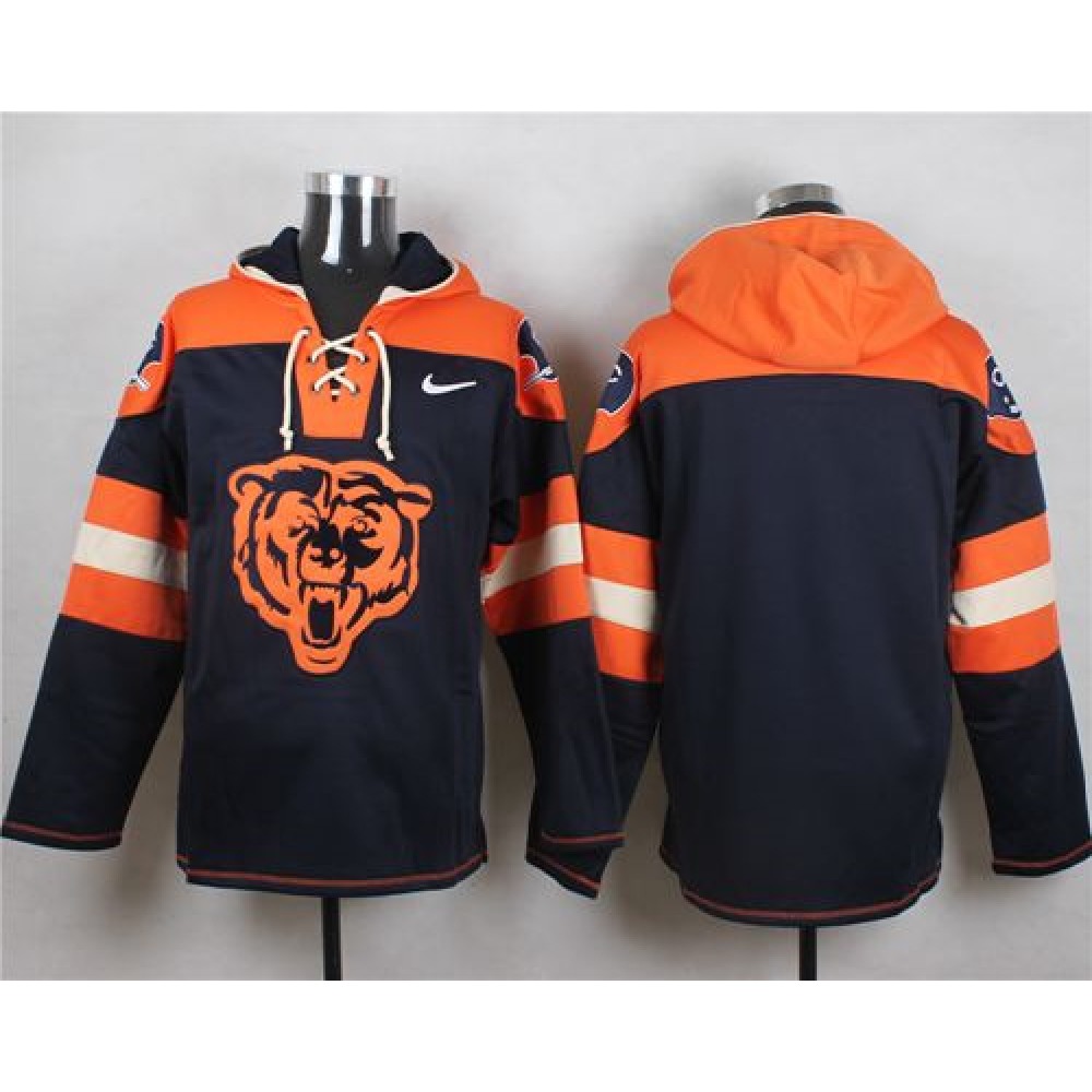 Bears Blank Navy Blue Player Pullover NFL Hoodie 1