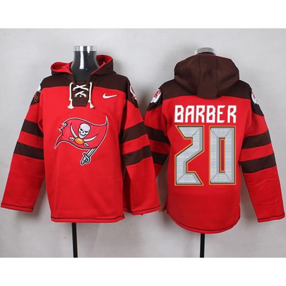Buccaneers #20 Ronde Barber Red Player Pullover NFL Hoodie 1