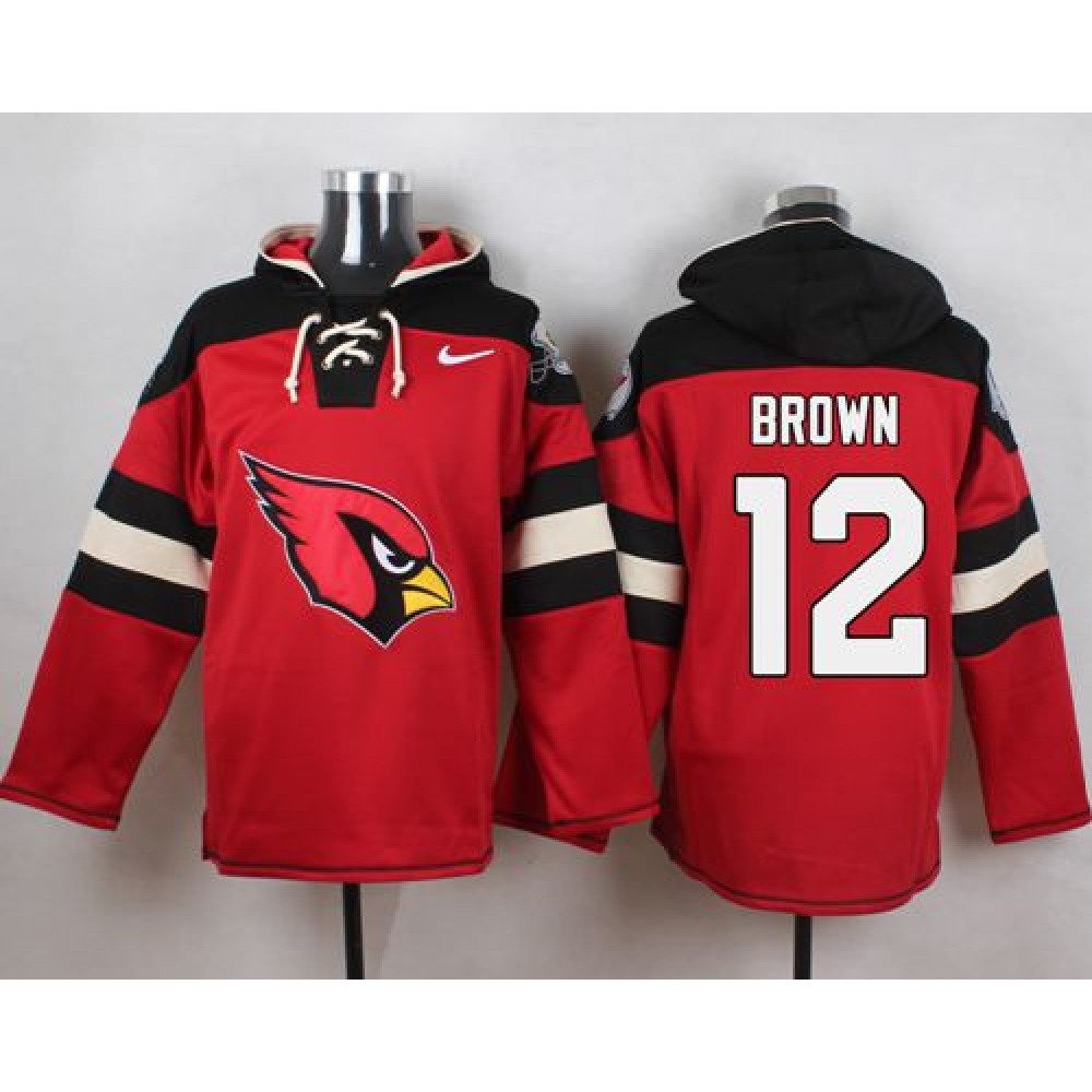 Cardinals #12 John Brown Red Player Pullover NFL Hoodie 1
