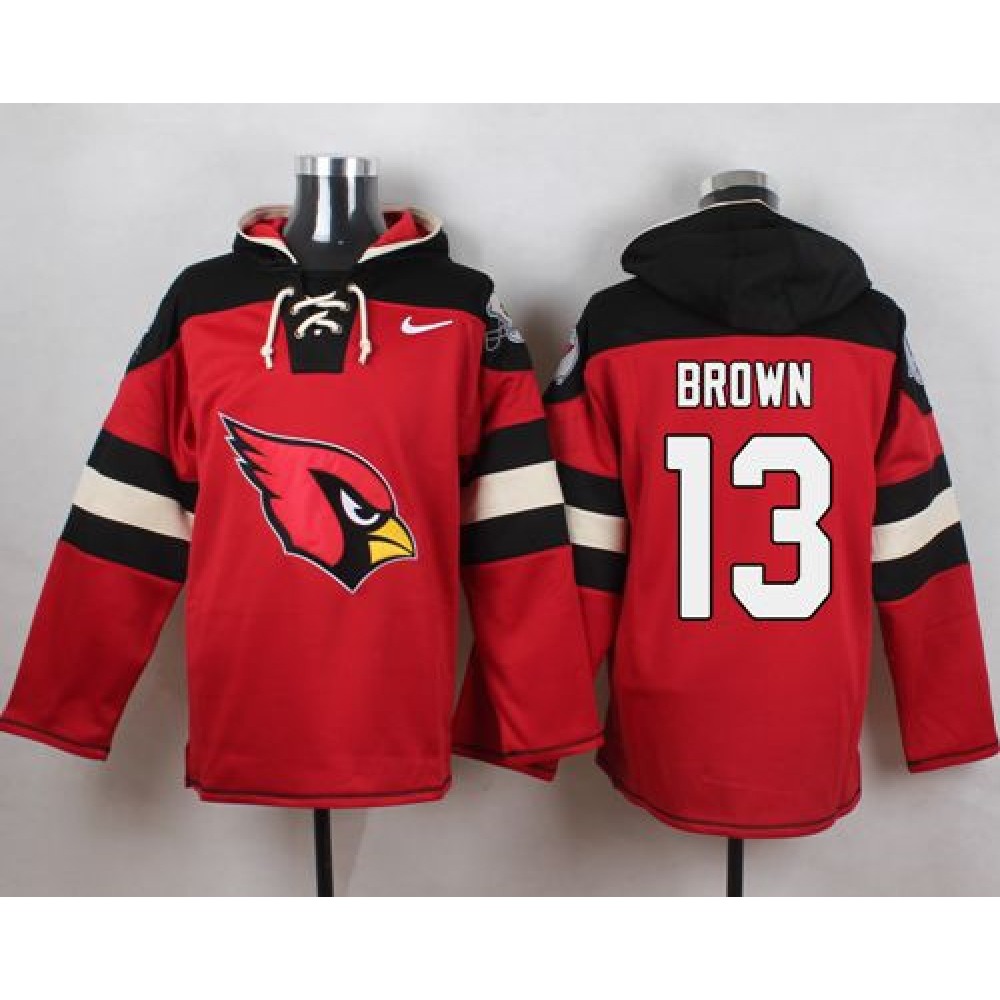 Cardinals #13 Jaron Brown Red Player Pullover NFL Hoodie 1