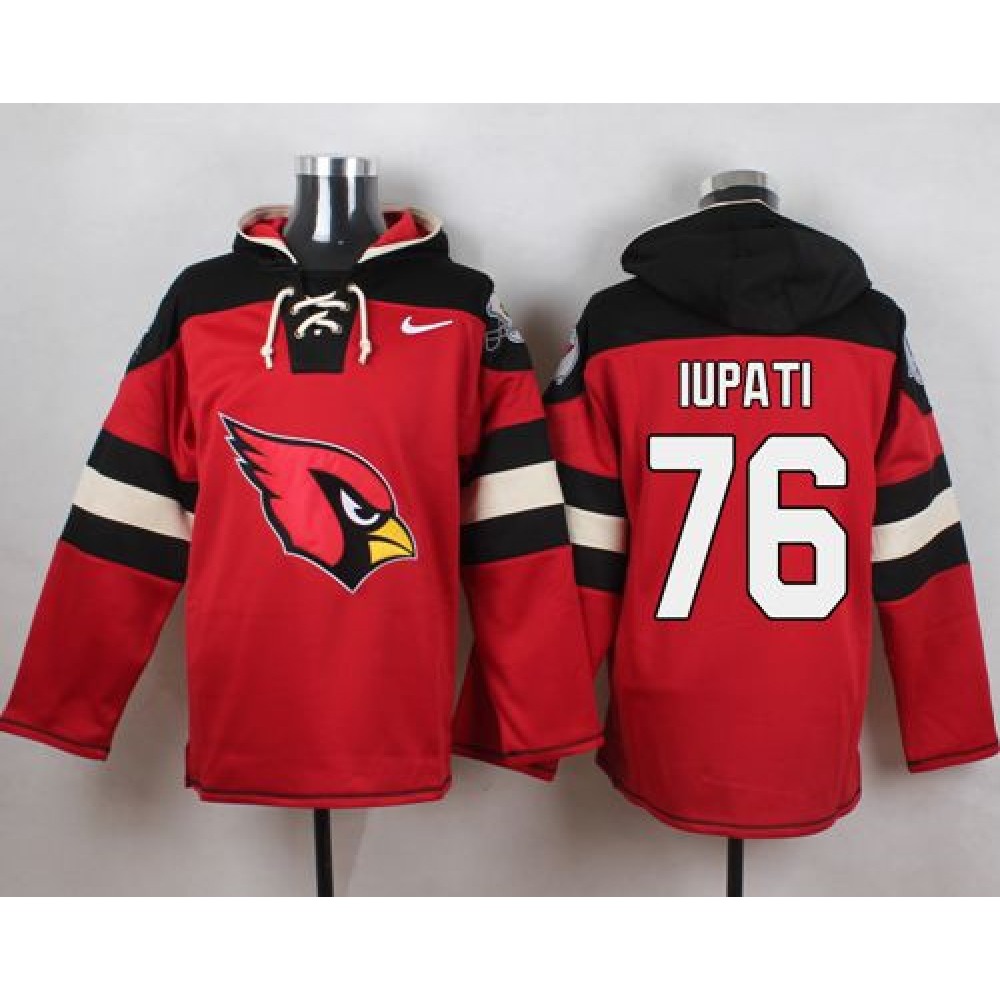 Cardinals #76 Mike Iupati Red Player Pullover NFL Hoodie 1