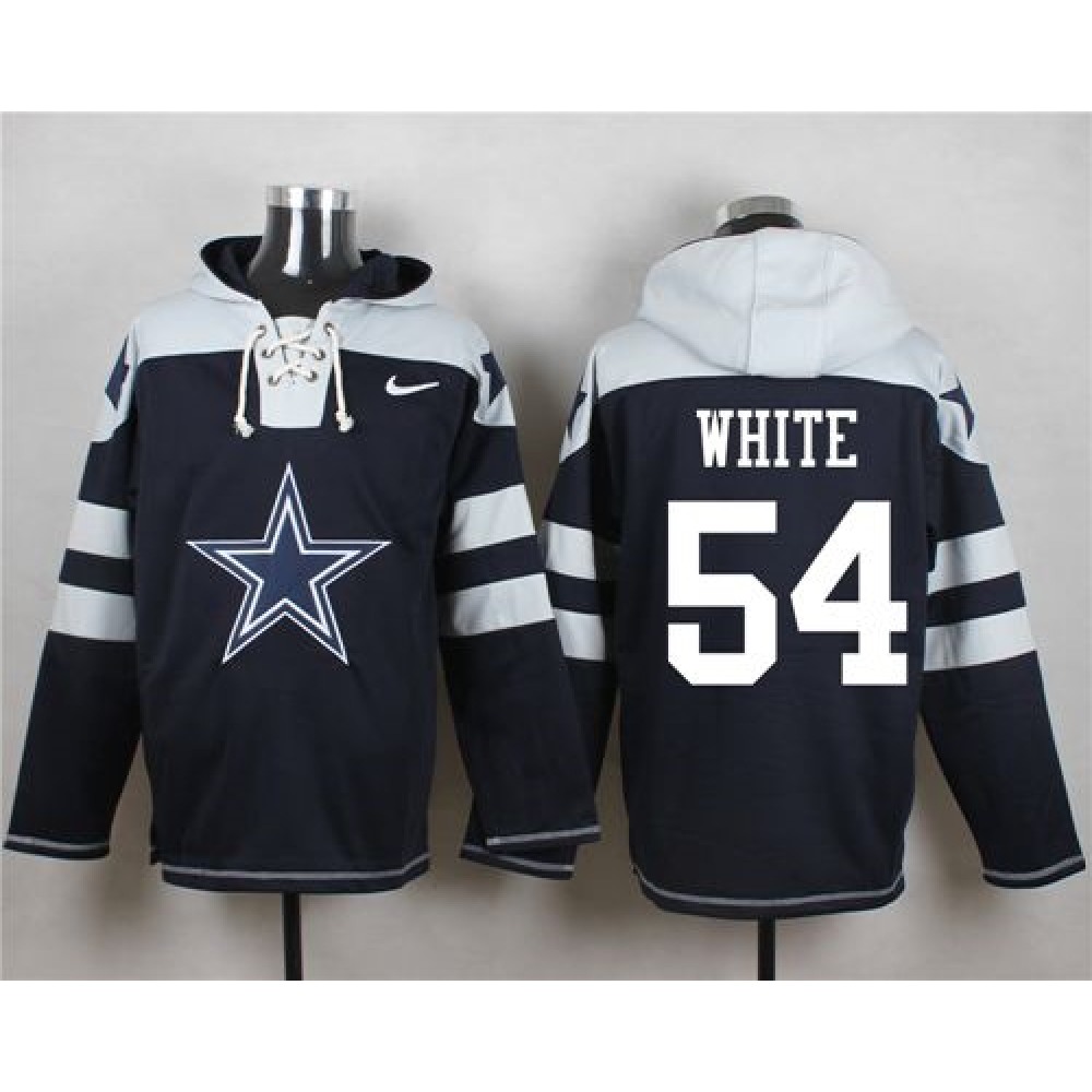Cowboys #54 Randy White Navy Blue Player Pullover NFL Hoodie 1