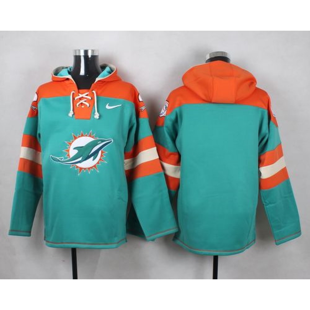 Dolphins Blank Aqua Green Player Pullover NFL Hoodie 1