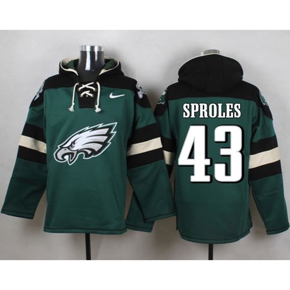 Eagles #43 Darren Sproles Midnight Green Player Pullover NFL Hoodie 1
