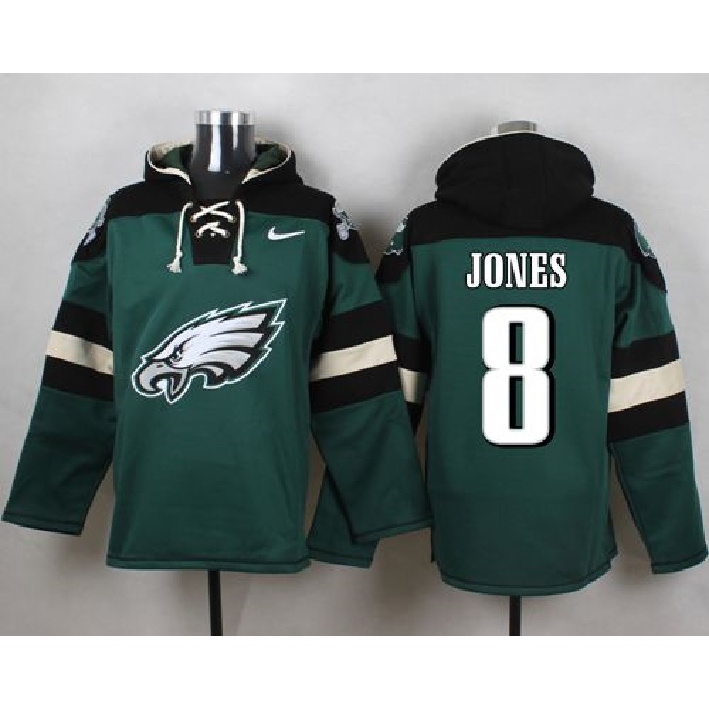 Eagles #8 Donnie Jones Midnight Green Player Pullover NFL Hoodie 1