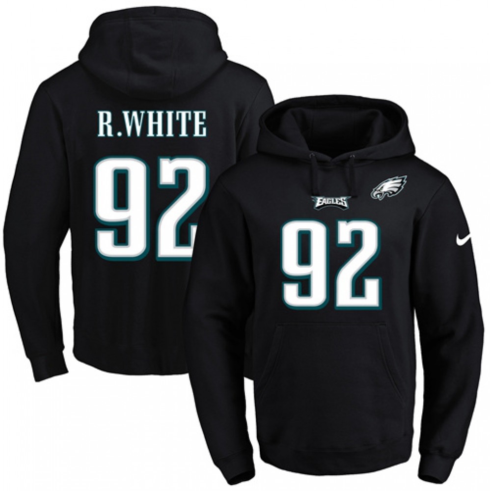 Eagles #92 Reggie White Black Name & Number Pullover NFL Hoodie 1