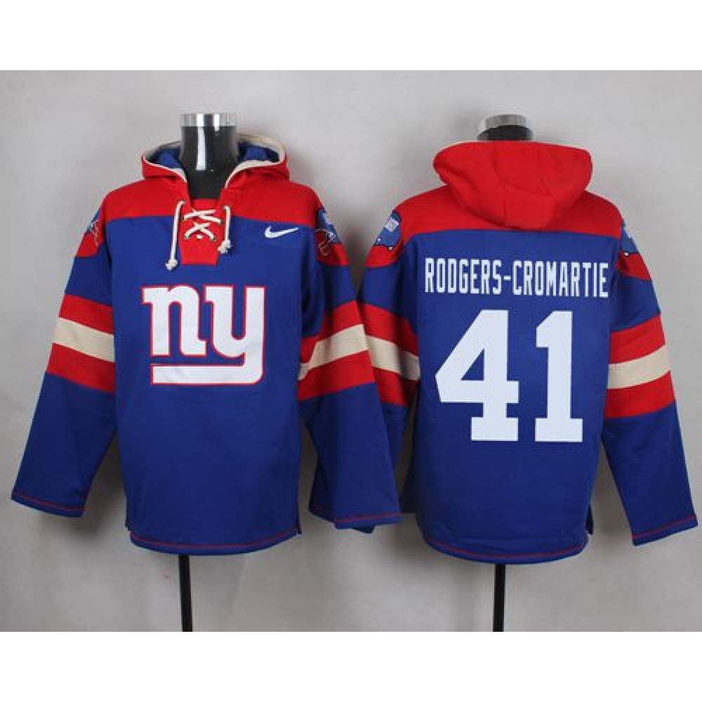 Giants #41 Dominique Rodgers-Cromartie Royal Blue Player Pullover NFL Hoodie 1
