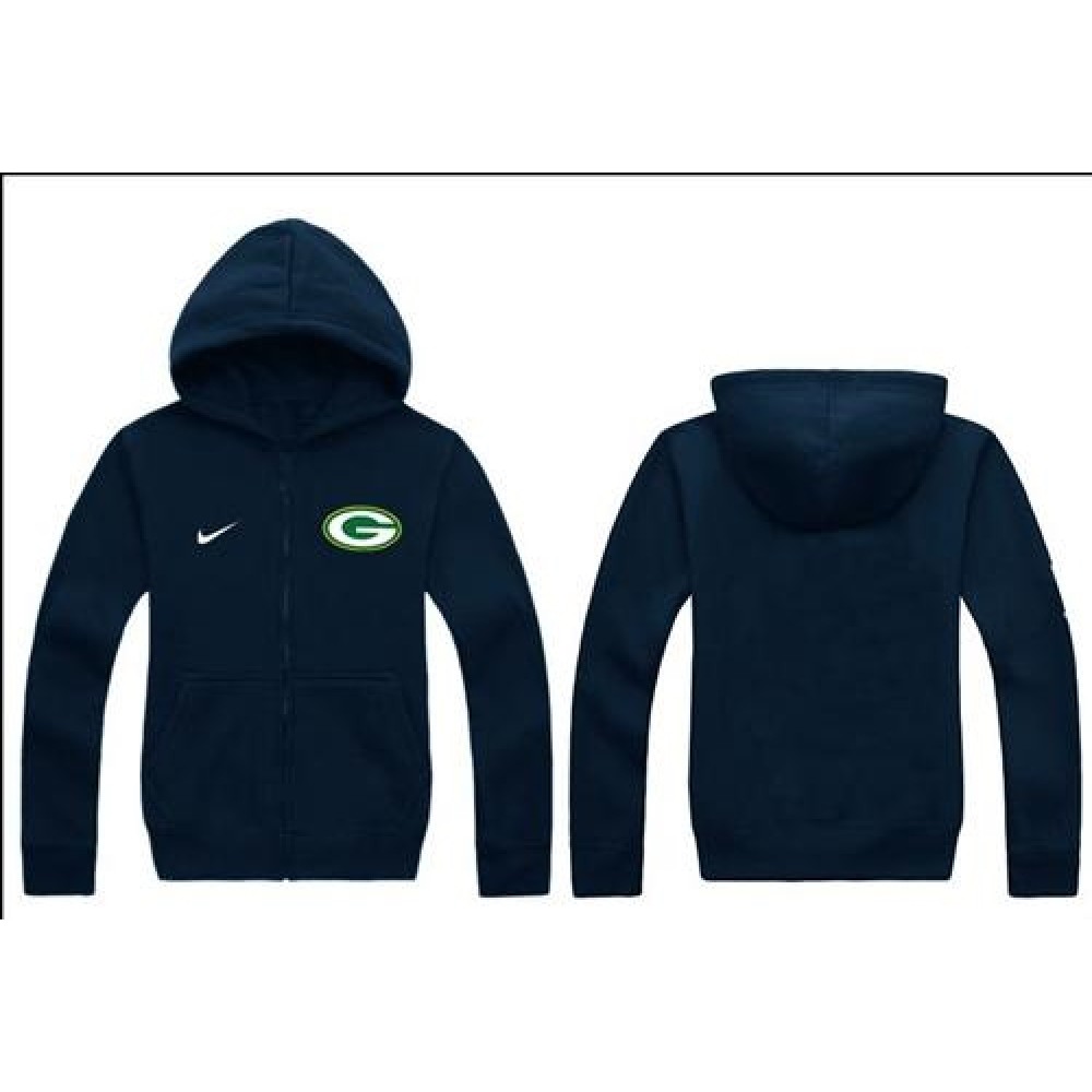 Green Bay Packers Authentic Logo Hoodie Navy Blue 1