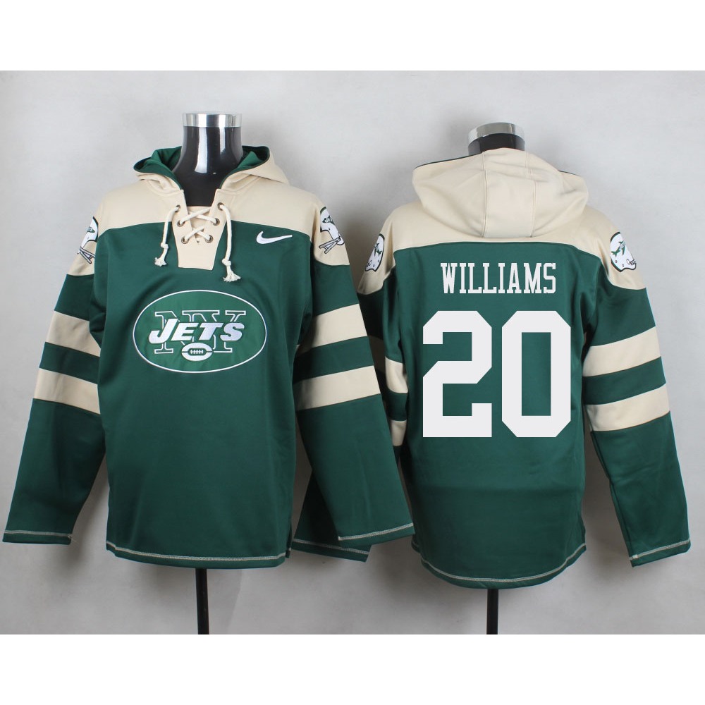 Jets #20 Marcus Williams Green Player Pullover NFL Hoodie 1