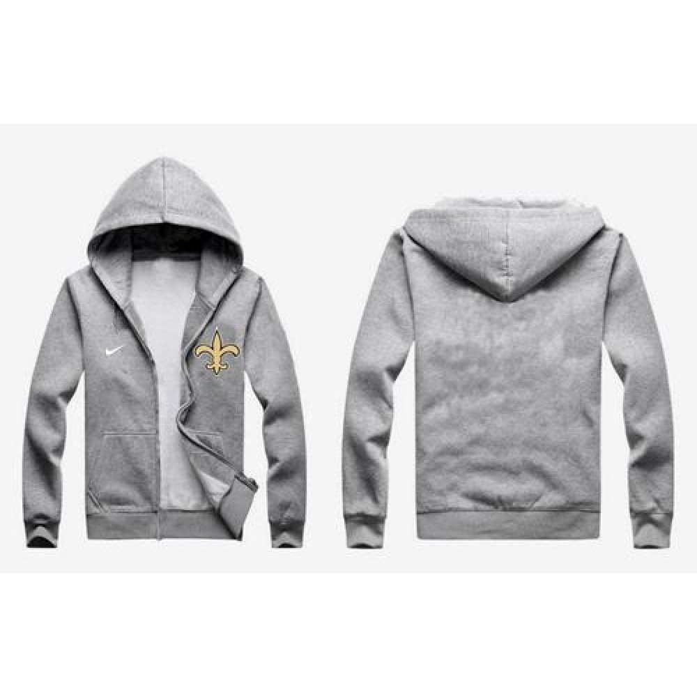 New Orleans Saints Authentic Logo Hoodie Grey 1