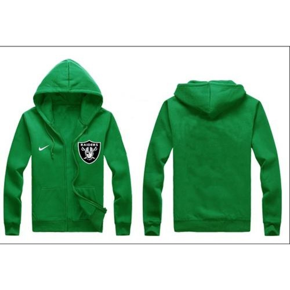 Oakland Raiders Authentic Logo Hoodie Green 1