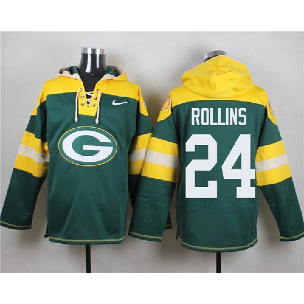 Packers #24 Quinten Rollins Green Player Pullover NFL Hoodie 1
