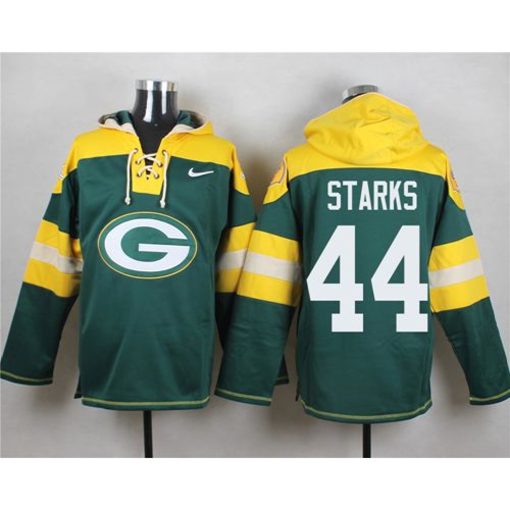 Packers #44 James Starks Green Player Pullover NFL Hoodie 1