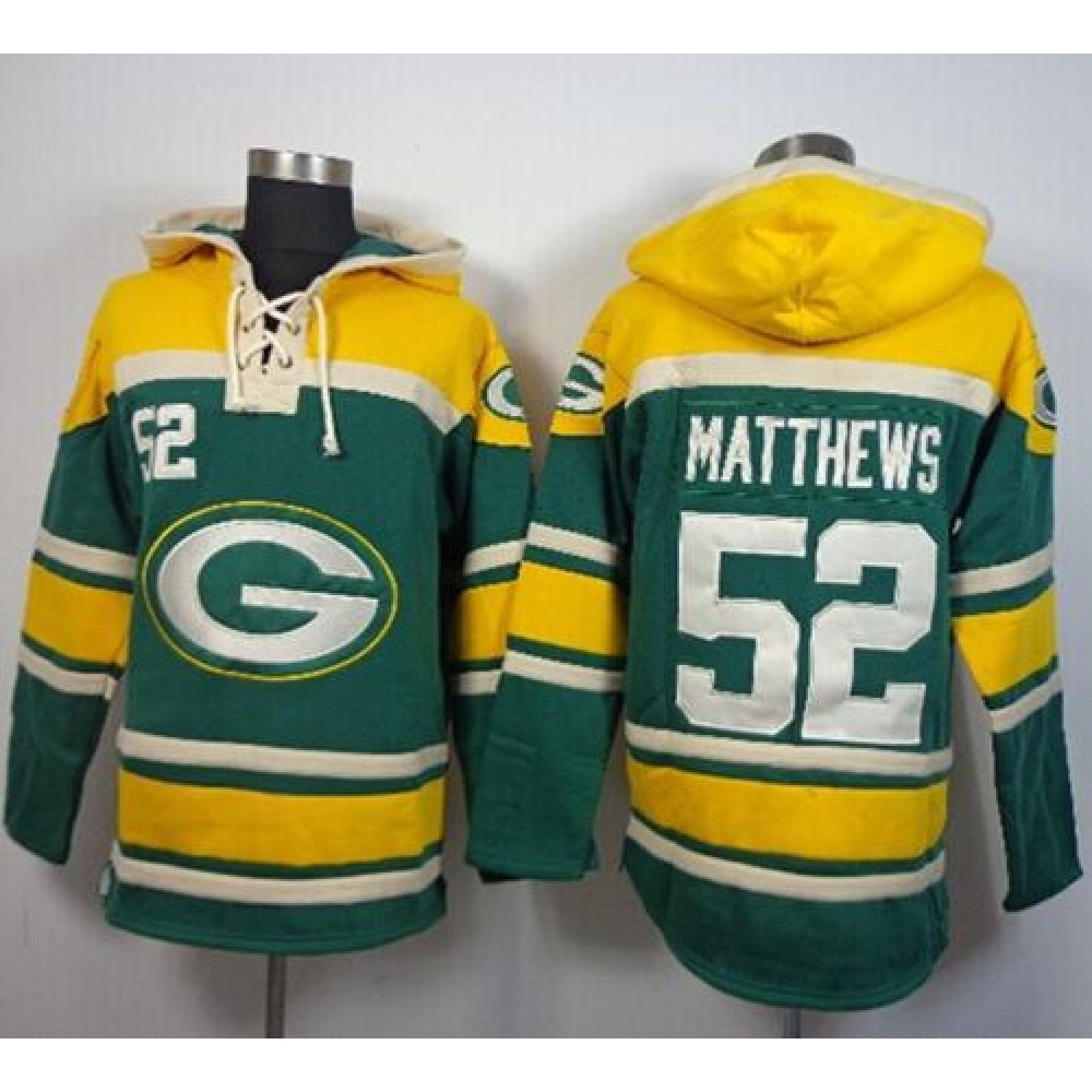 Packers #52 Clay Matthews Green Sawyer Hoodie Sweatshirt NFL Hoodie 1