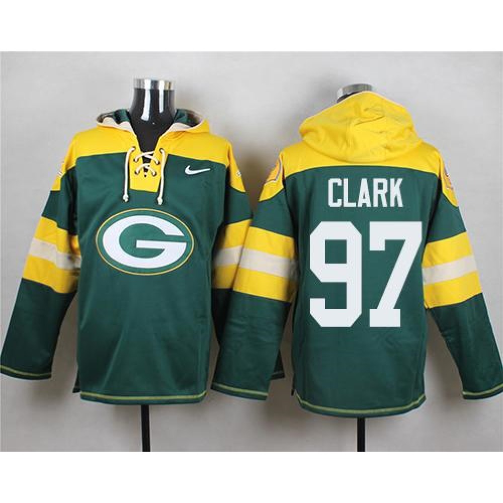 Packers #97 Kenny Clark Green Player Pullover NFL Hoodie 1