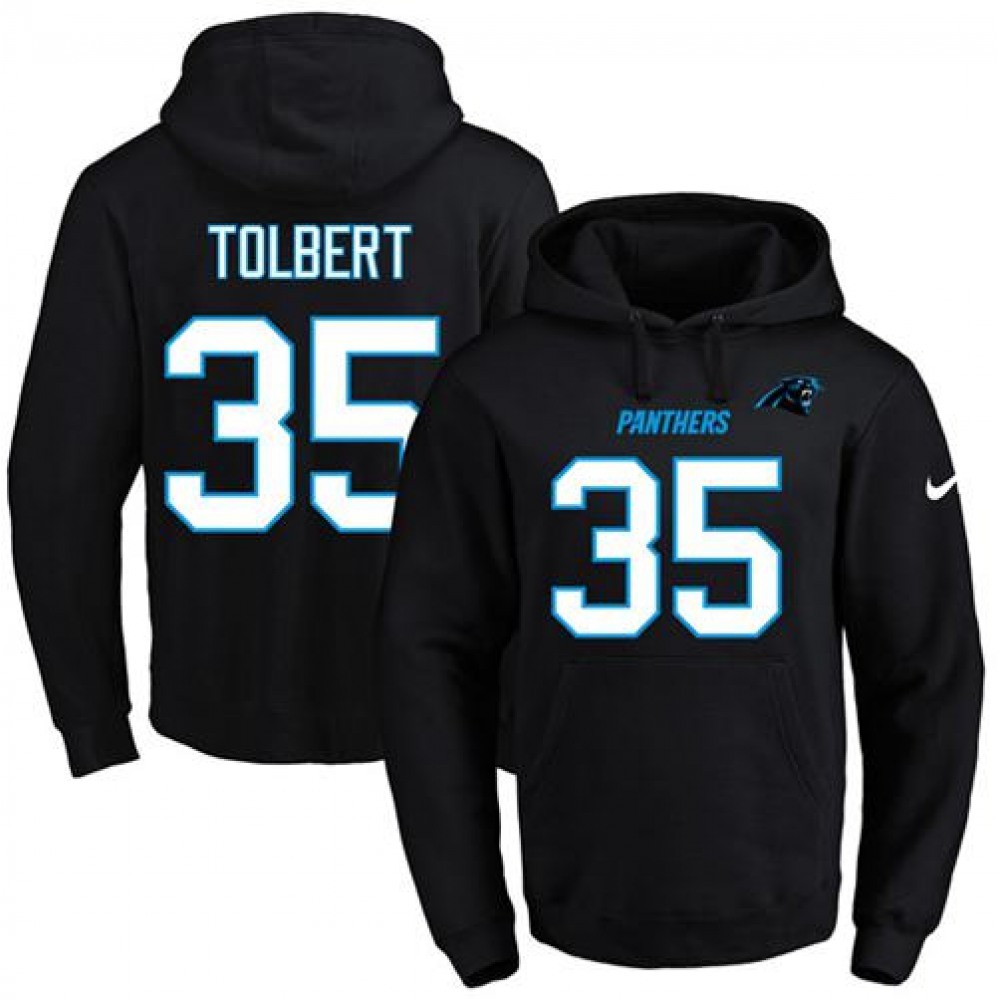 Panthers #35 Mike Tolbert Black Name & Number Pullover NFL Hoodie 1
