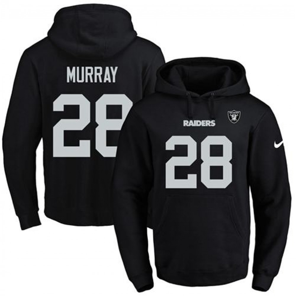 Raiders #28 Latavius Murray Black Name & Number Pullover NFL Hoodie 1