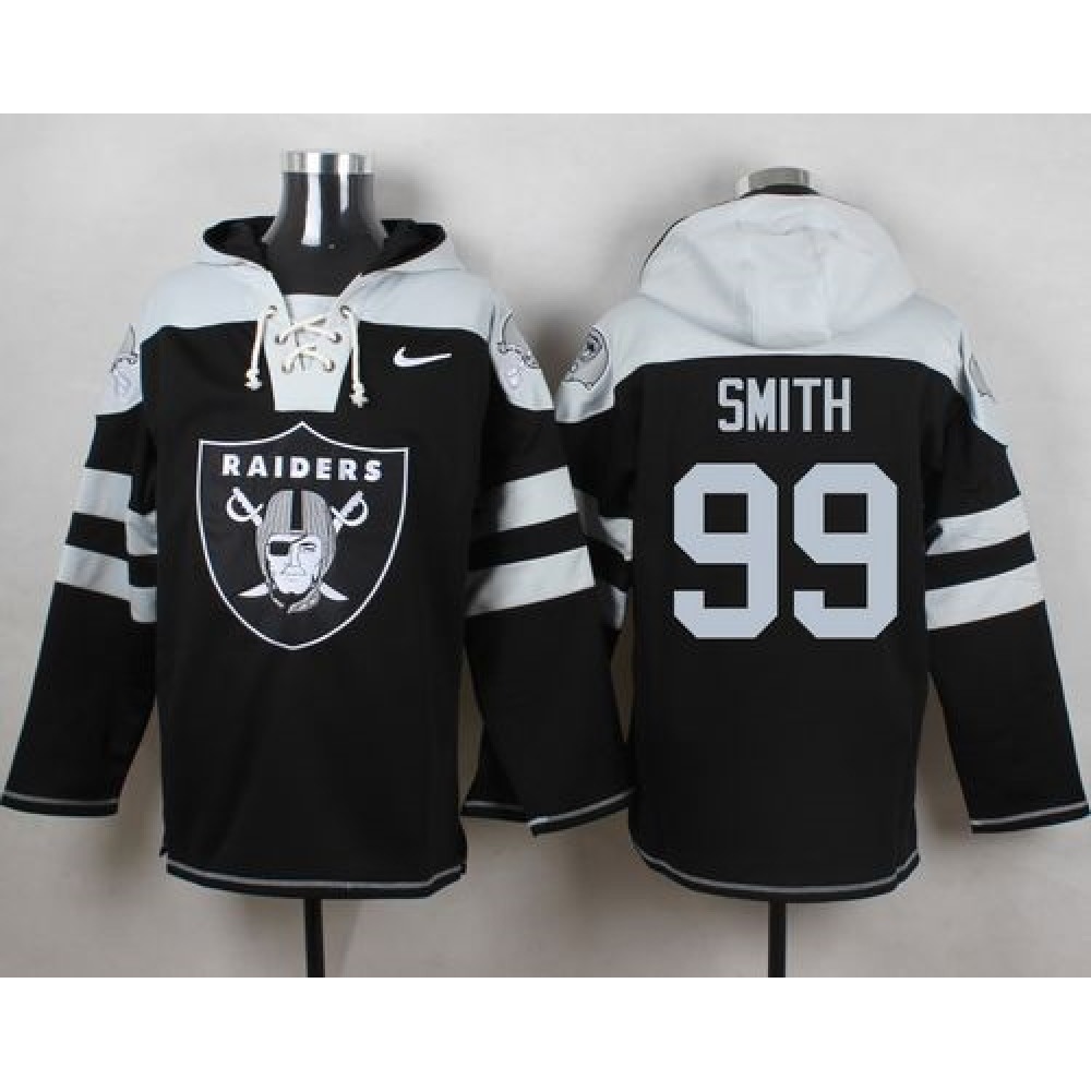 Raiders #99 Aldon Smith Black Player Pullover NFL Hoodie 1