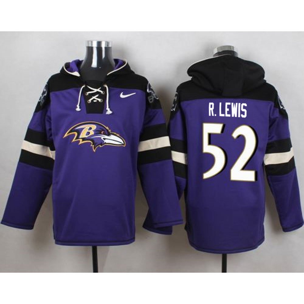 Ravens #52 Ray Lewis Purple Player Pullover NFL Hoodie 1