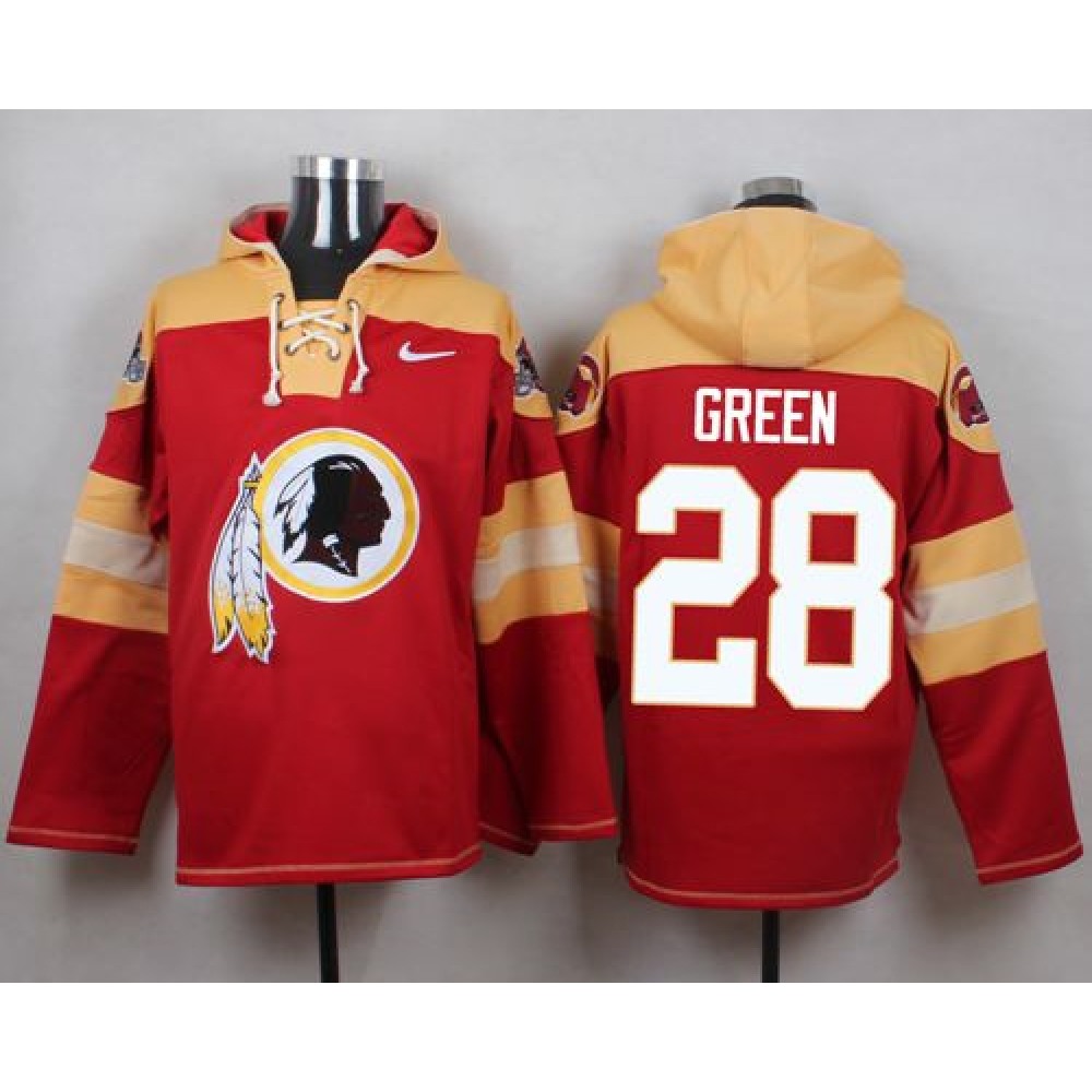 Redskins #28 Darrell Green Burgundy Red Player Pullover NFL Hoodie 1