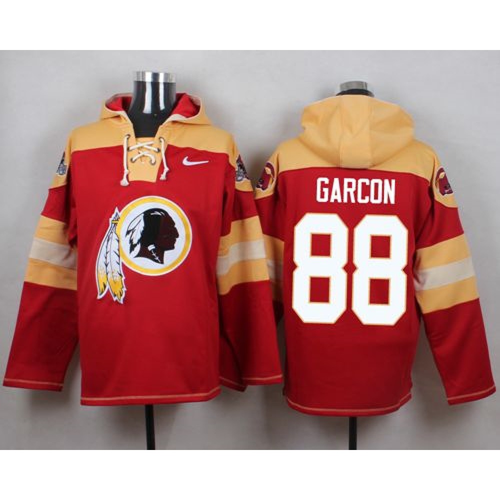 Redskins #88 Pierre Garcon Burgundy Red Player Pullover NFL Hoodie 1