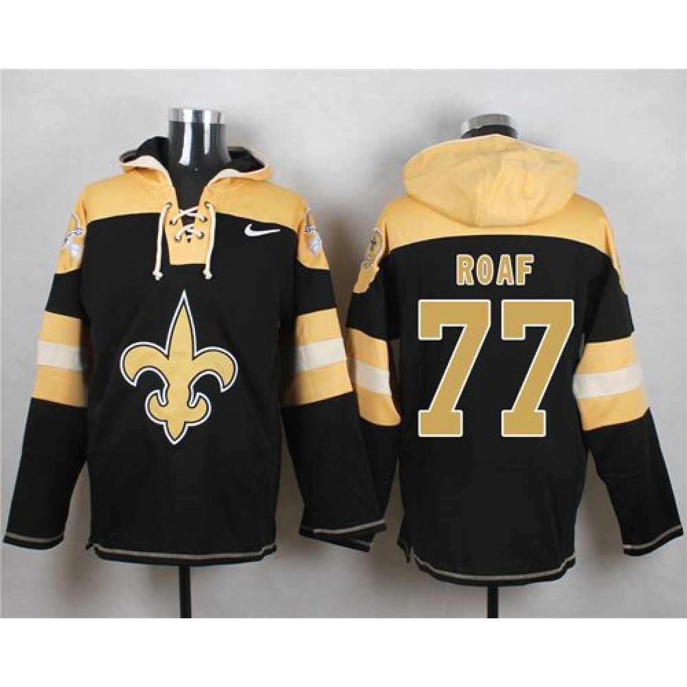 Saints #77 Willie Roaf Black Player Pullover NFL Hoodie 1