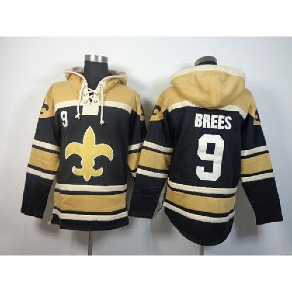 Saints #9 Drew Brees Black Sawyer Hoodie Sweatshirt NFL Hoodie 1
