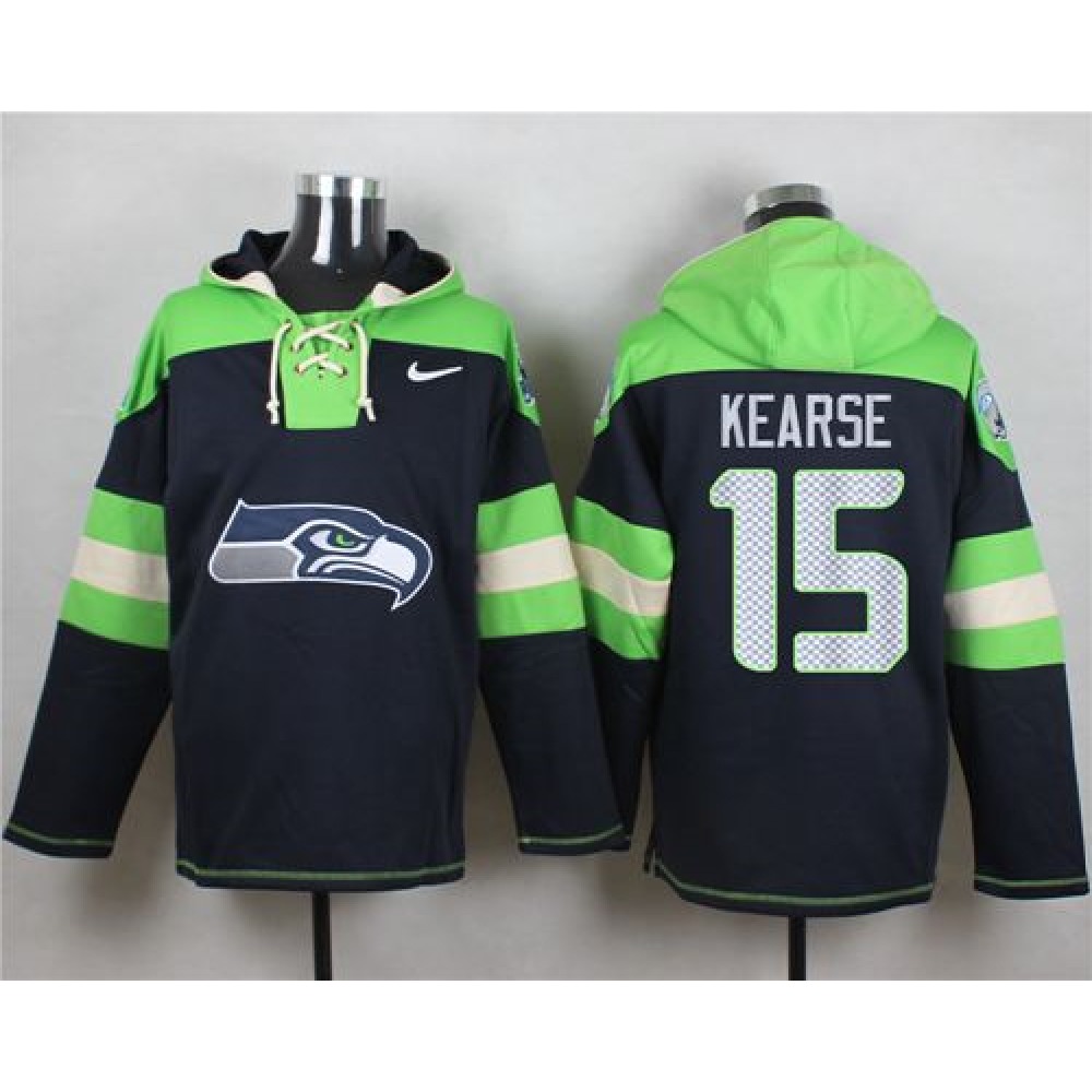 Seahawks #15 Jermaine Kearse Steel Blue Player Pullover NFL Hoodie 1