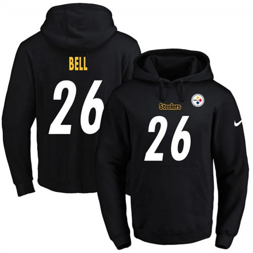 Steelers #26 Le'Veon Bell Black Name & Number Pullover NFL Hoodie 1