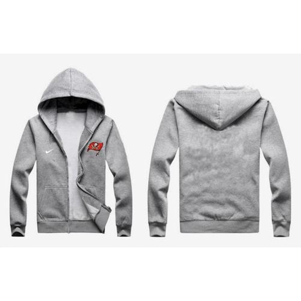 Tampa Bay Buccaneers Authentic Logo Hoodie Grey 1