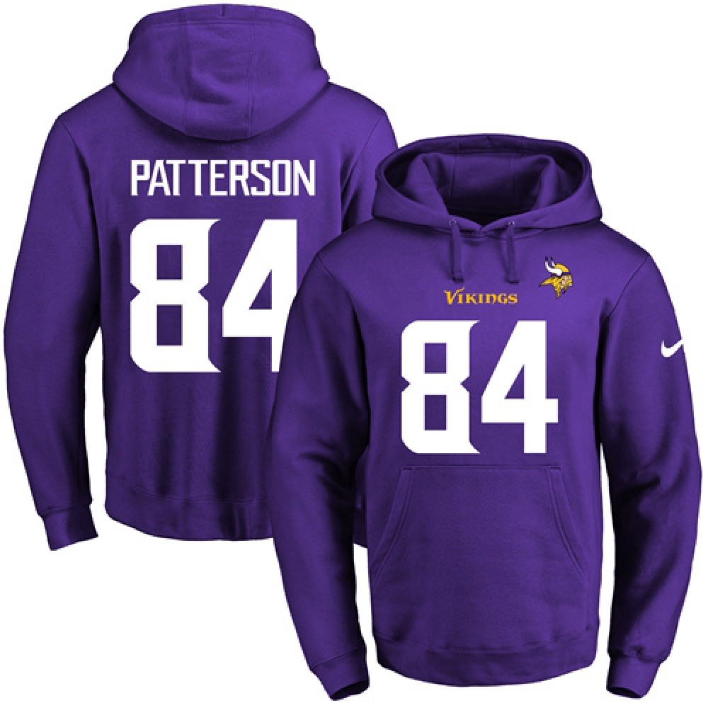 Vikings #84 Cordarrelle Patterson Purple Name & Number Pullover NFL Hoodie 1