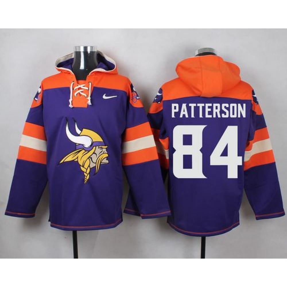 Vikings #84 Cordarrelle Patterson Purple Player Pullover NFL Hoodie 1