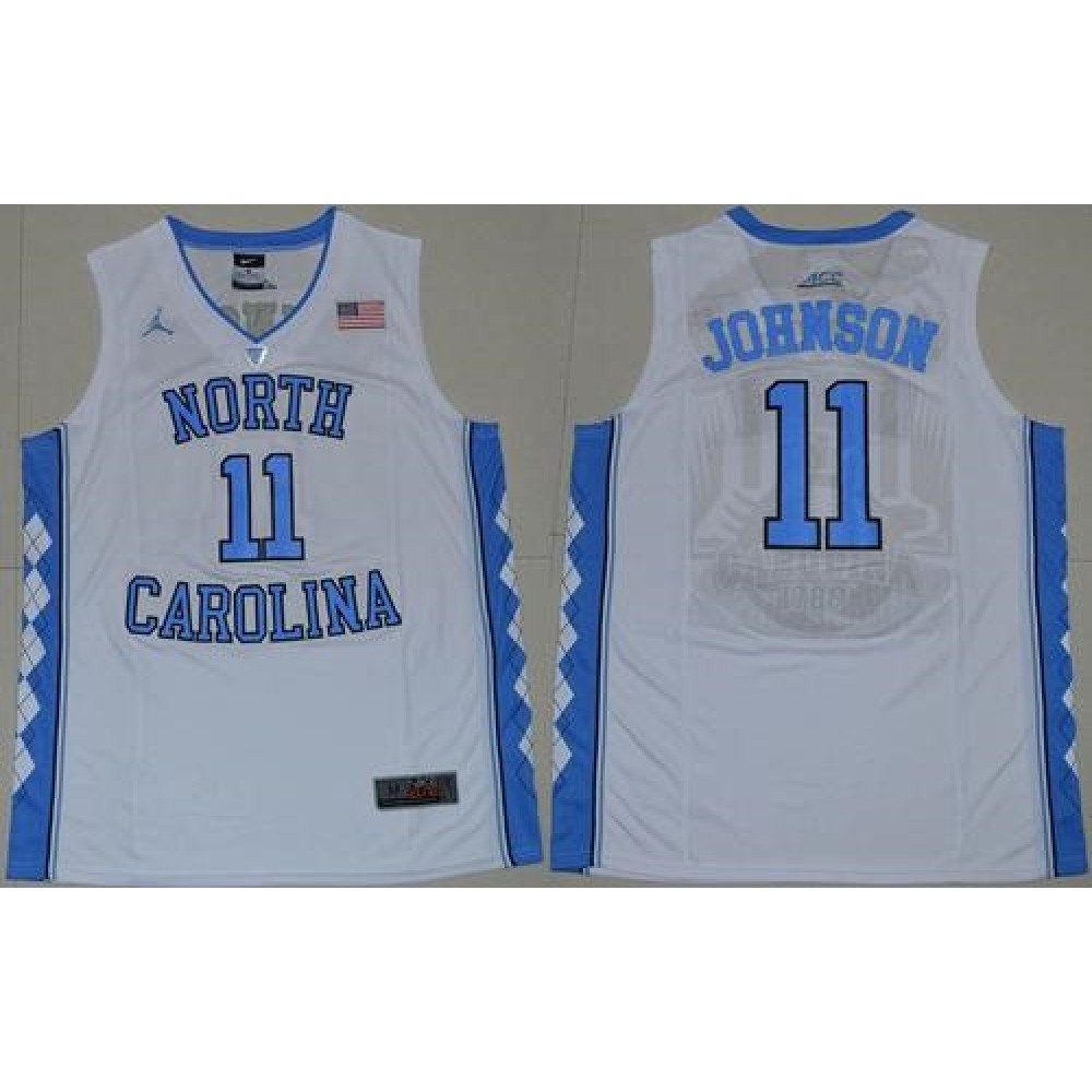 North Carolina #11 Brice Johnson White Basketball Stitched NCAA Jersey 1