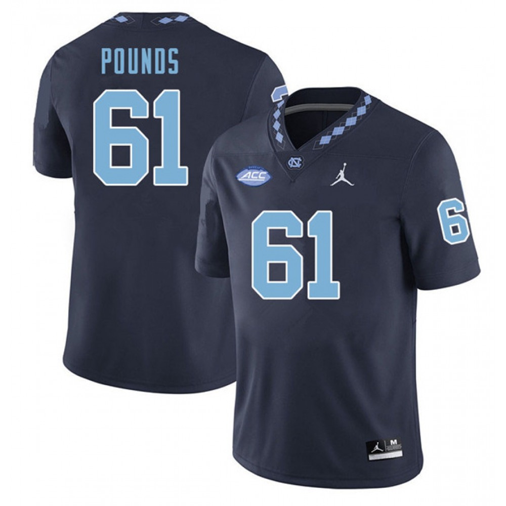 North Carolina #61 Diego Pounds Navy Stitched NCAA Jersey 1