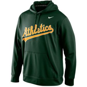 Oakland Athletics Men's KO Wordmark Perfomance Green MLB Hoodie