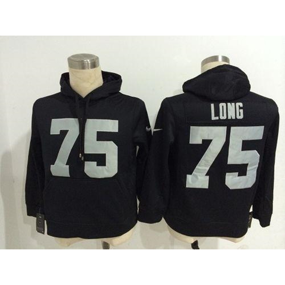 Oakland Raiders #75 Howie Long Black Pullover NFL Hoodie 1
