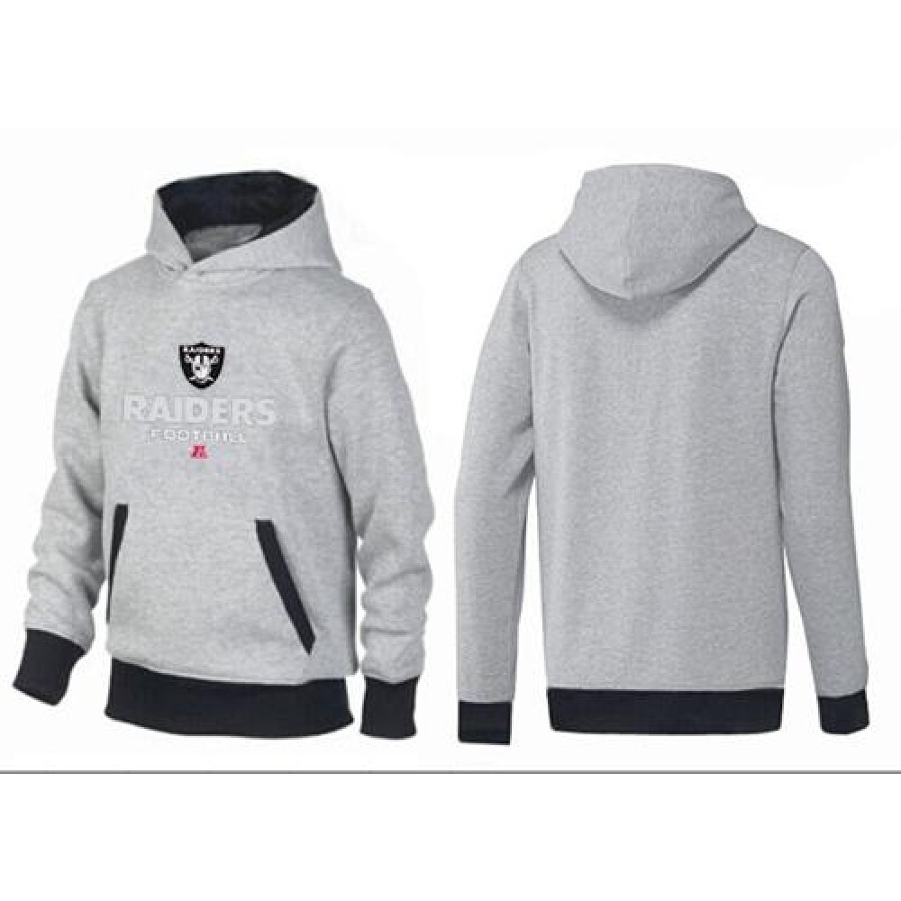 Oakland Raiders Critical Victory Pullover Hoodie Grey & Black 1