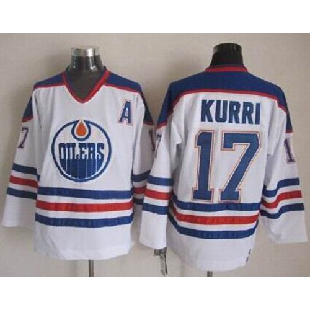 Oilers #17 Jari Kurri White CCM Throwback Stitched NHL Jersey 1
