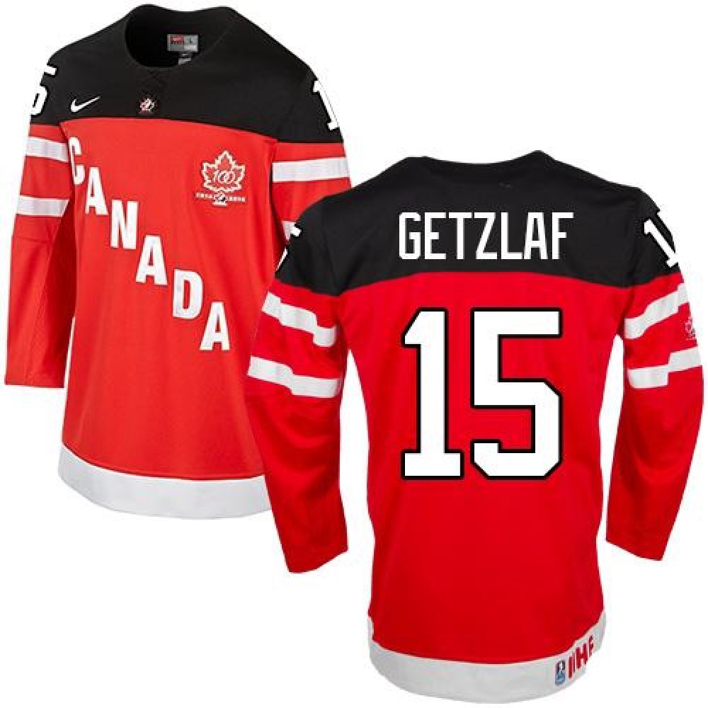 Olympic CA. #15 Ryan Getzlaf Red 100th Anniversary Stitched NHL Jersey 1