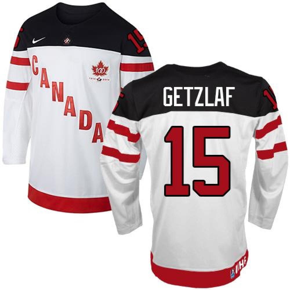 Olympic CA. #15 Ryan Getzlaf White 100th Anniversary Stitched NHL Jersey 1
