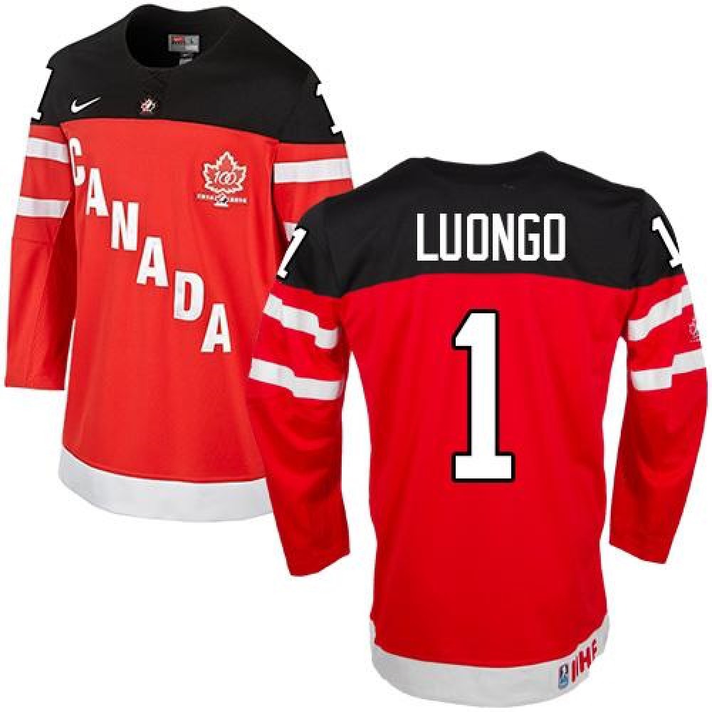 Olympic CA. #1 Roberto Luongo Red 100th Anniversary Stitched NHL Jersey 1
