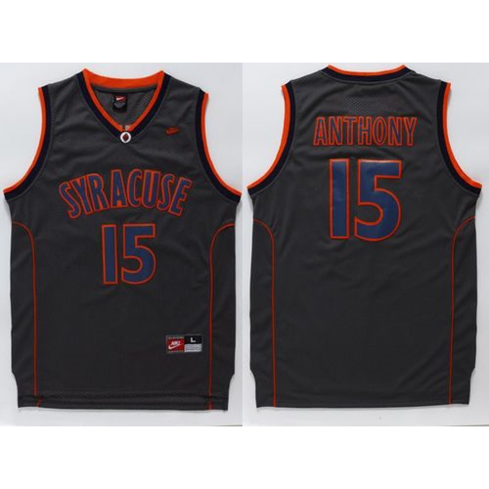 Orange #15 Carmelo Anthony Black Basketball Stitched NCAA Jersey 1